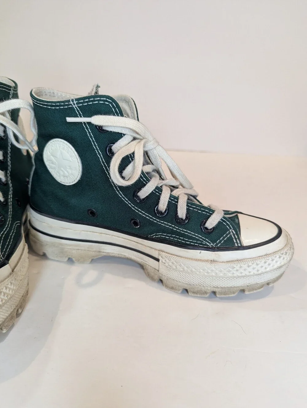 Converse Chuck Taylor All Star Green High Top Platform Chunky Tread Size 5